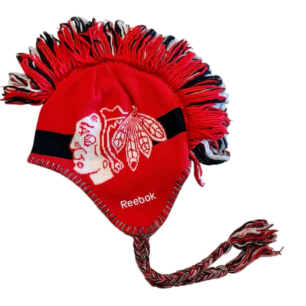 Youth Reebok Face Off Collection Chicago Blackhawks Mohawk Knit Hat